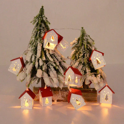 Holz-Weihnachtshäuser mit LED-Beleuchtung für Festliche Dekoration