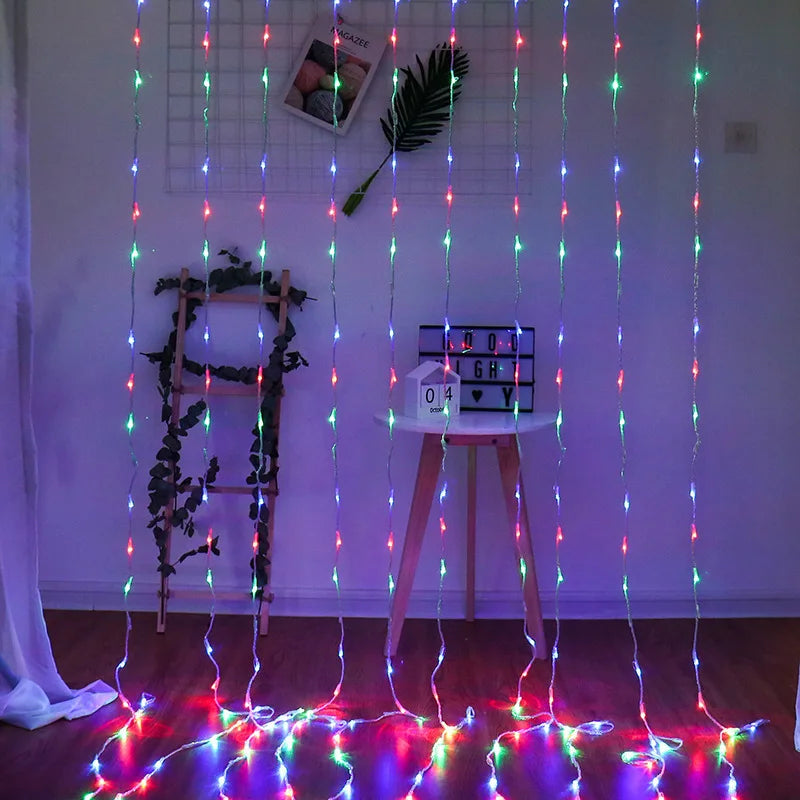 LED Lichtervorhang Mit Farbwechsel – Dekorative Lichterkette Für Fenster, Wände Und Partys