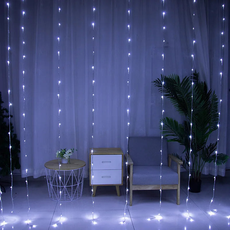 LED Lichtervorhang Mit Farbwechsel – Dekorative Lichterkette Für Fenster, Wände Und Partys