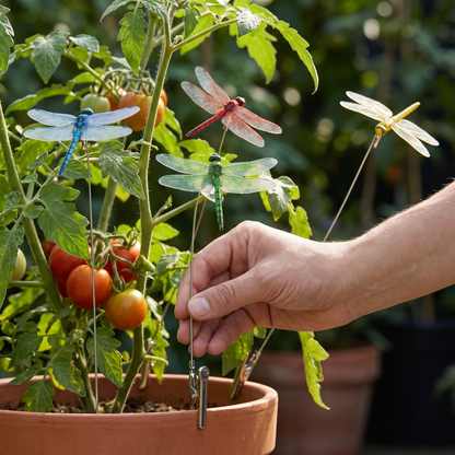 Libellen Klammern - Realistische Insektenabwehr für Haus und Garten (4 Stück)