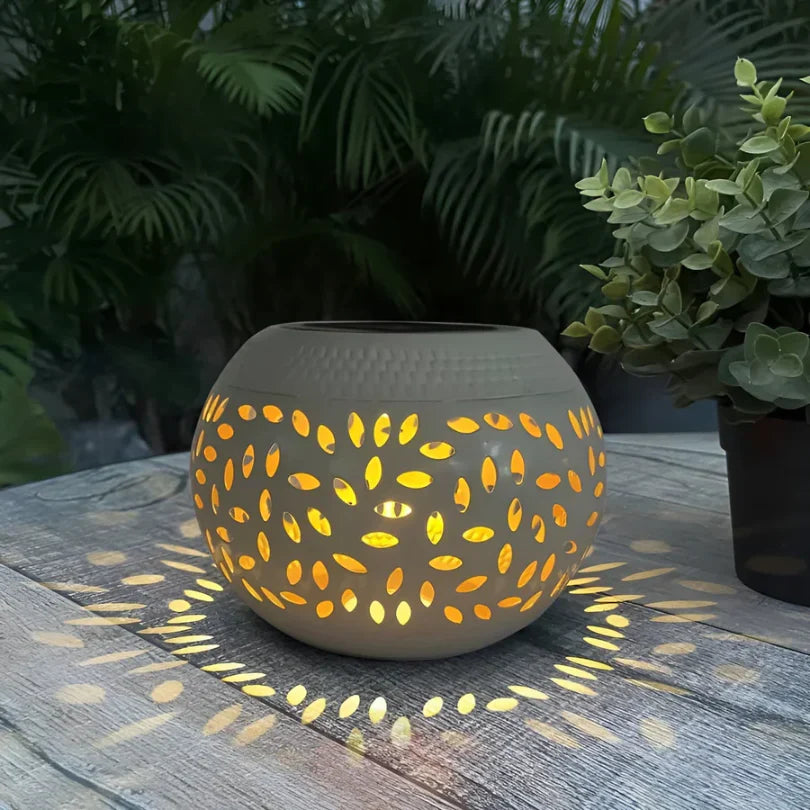 Gepunktete Solar-Gartenbeleuchtung – Dekorative Lampe für Außenbereich und Terrasse