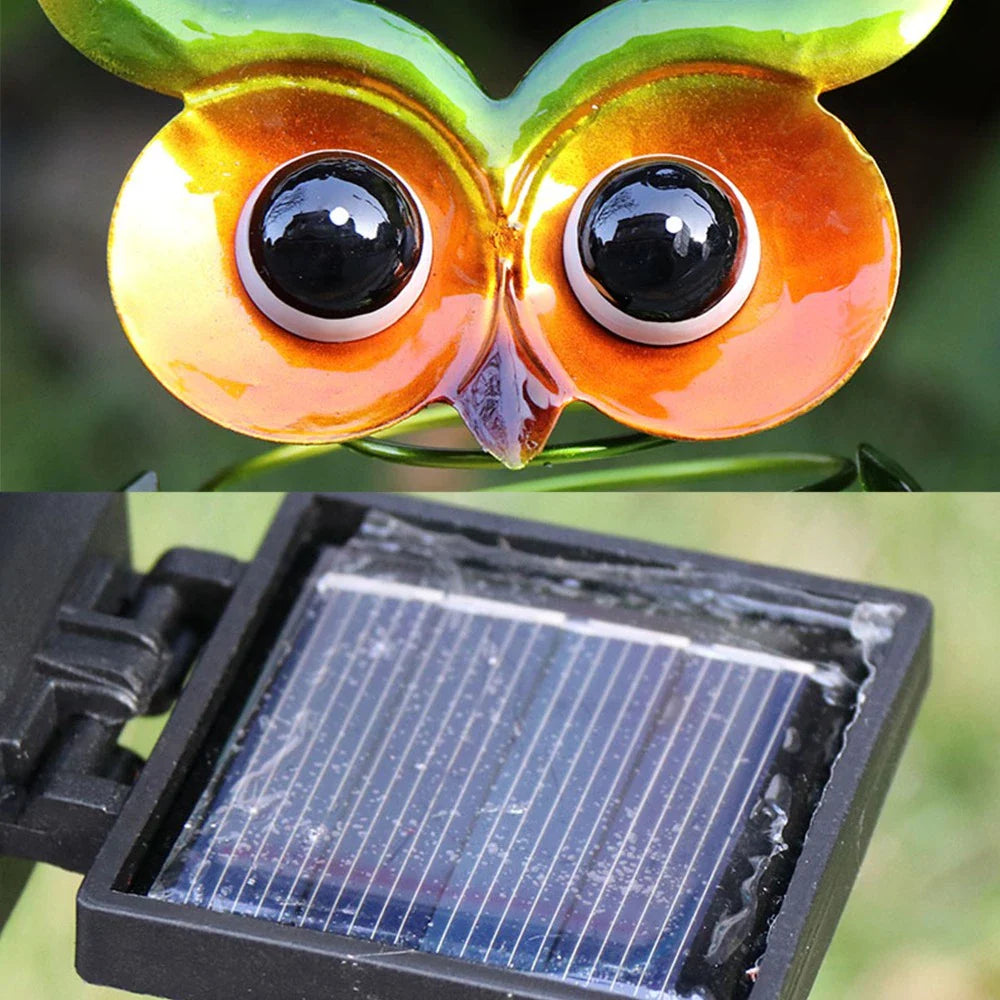 Solar Gartenleuchte Eule Mit Farbwechsel – Dekorative Led Außenbeleuchtung Für Garten Und Hof