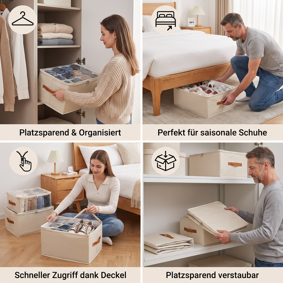 Faltbarer Schuh-Organizer mit einfachem Zugriff für die Aufbewahrung im Kleiderschrank