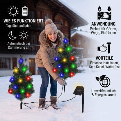 Solar-Weihnachtsbaum-Stecklichter mit mehrfarbigen LEDs