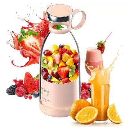 Kompakter Tragbarer Smoothie-Mixer Mit Fruchtbehälter und Trinkverschluss