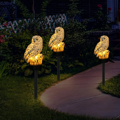 Solar Gartenleuchte Eule – LED Außenleuchte für Garten, Terrasse und Balkon, wetterfest