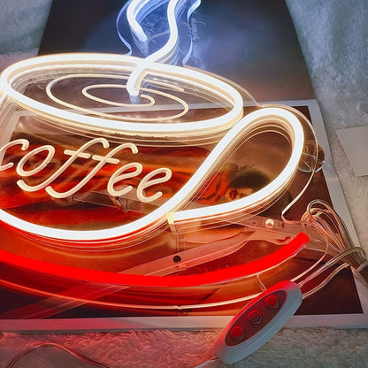 LED Neon Kaffeetassen Wandlicht