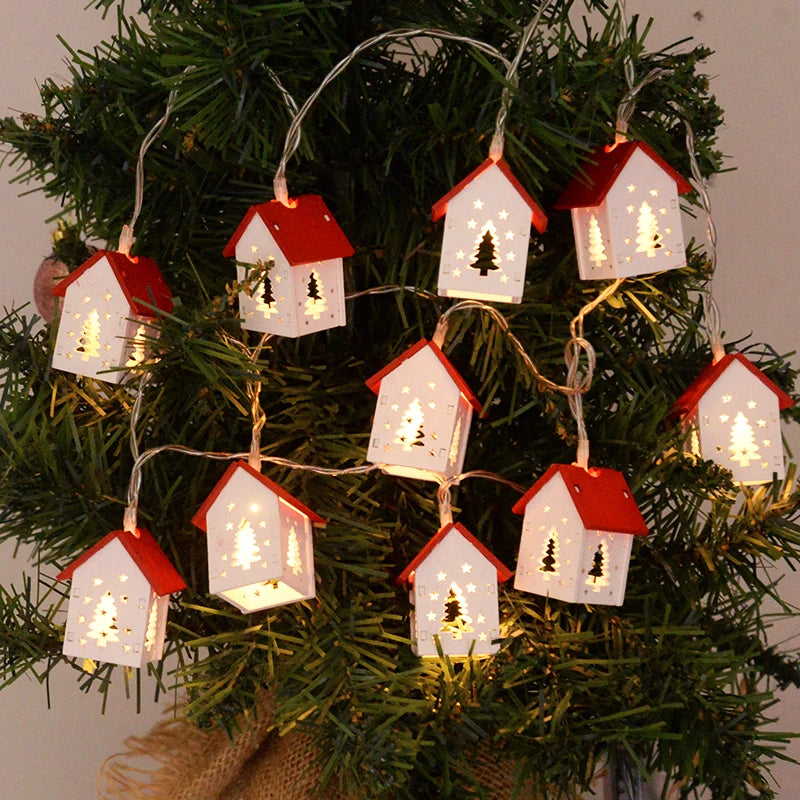 LED Weihnachtshäuser aus Holz mit Festlicher Beleuchtung