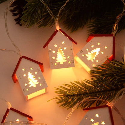 LED Weihnachtshäuser aus Holz mit Festlicher Beleuchtung