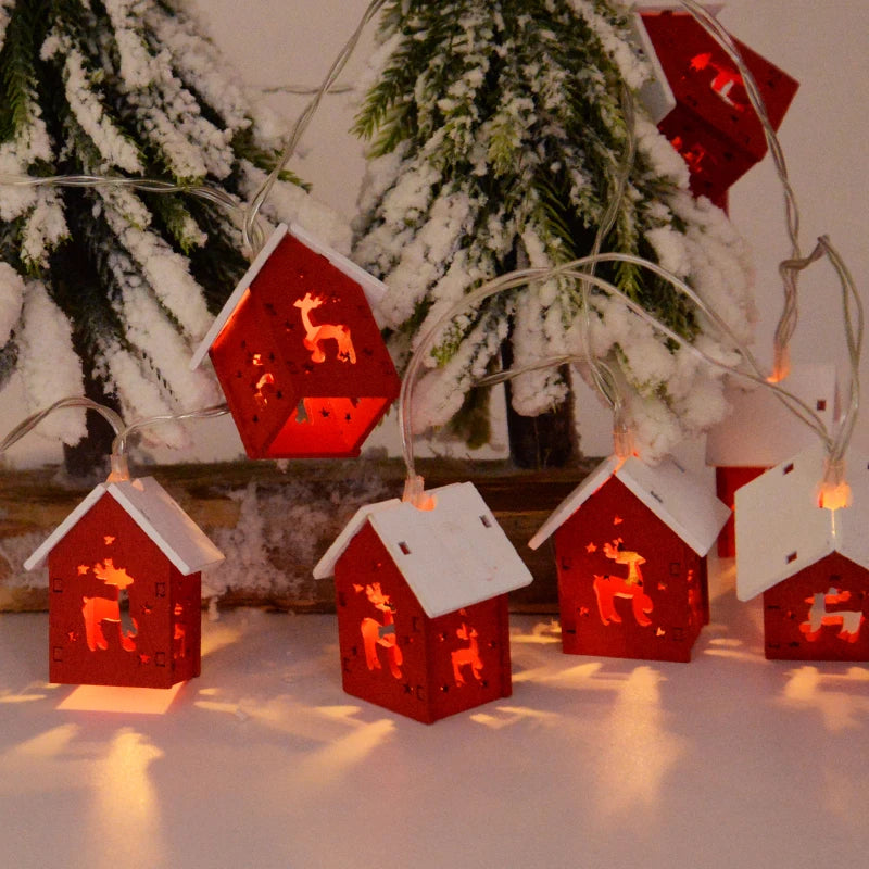 LED Weihnachtshäuser aus Holz mit Festlicher Beleuchtung