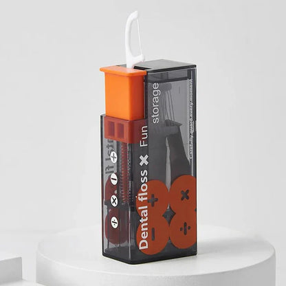 Tragbarer Zahnseiden-Dispenser mit 10 Automatisch Auswerfbaren Zahnseidensticks