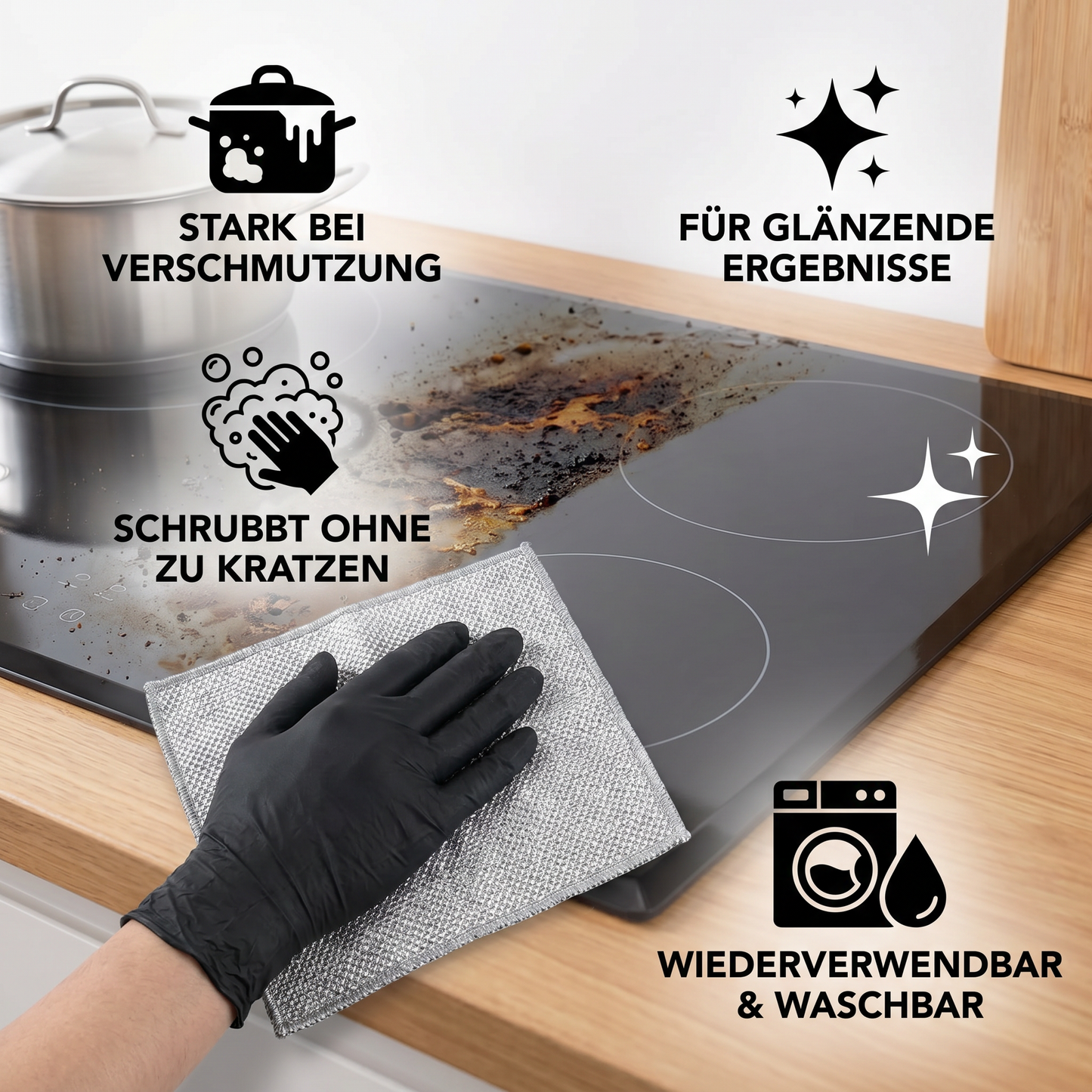 Mehrzweck Wiederverwendbare Reinigungstücher – Für Geschirr, Küche, Herd & Grill (20 Stück)