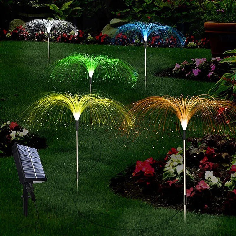 Solar Gartenleuchte Mit Farbwechsel – LED Rasenlicht Für Garten Und Terrasse, Feuerwerk Design