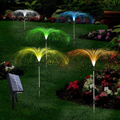 Solar Gartenleuchte Mit Farbwechsel – LED Rasenlicht Für Garten Und Terrasse, Feuerwerk Design