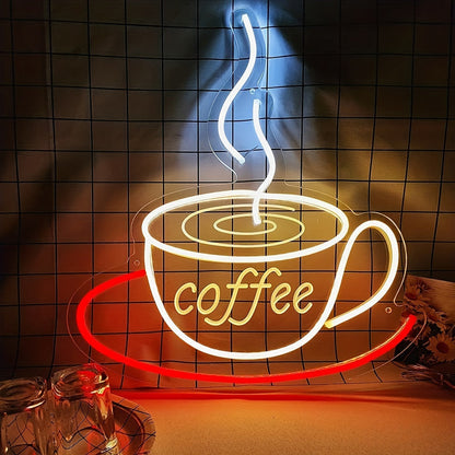 LED Neon Kaffeetassen Wandlicht