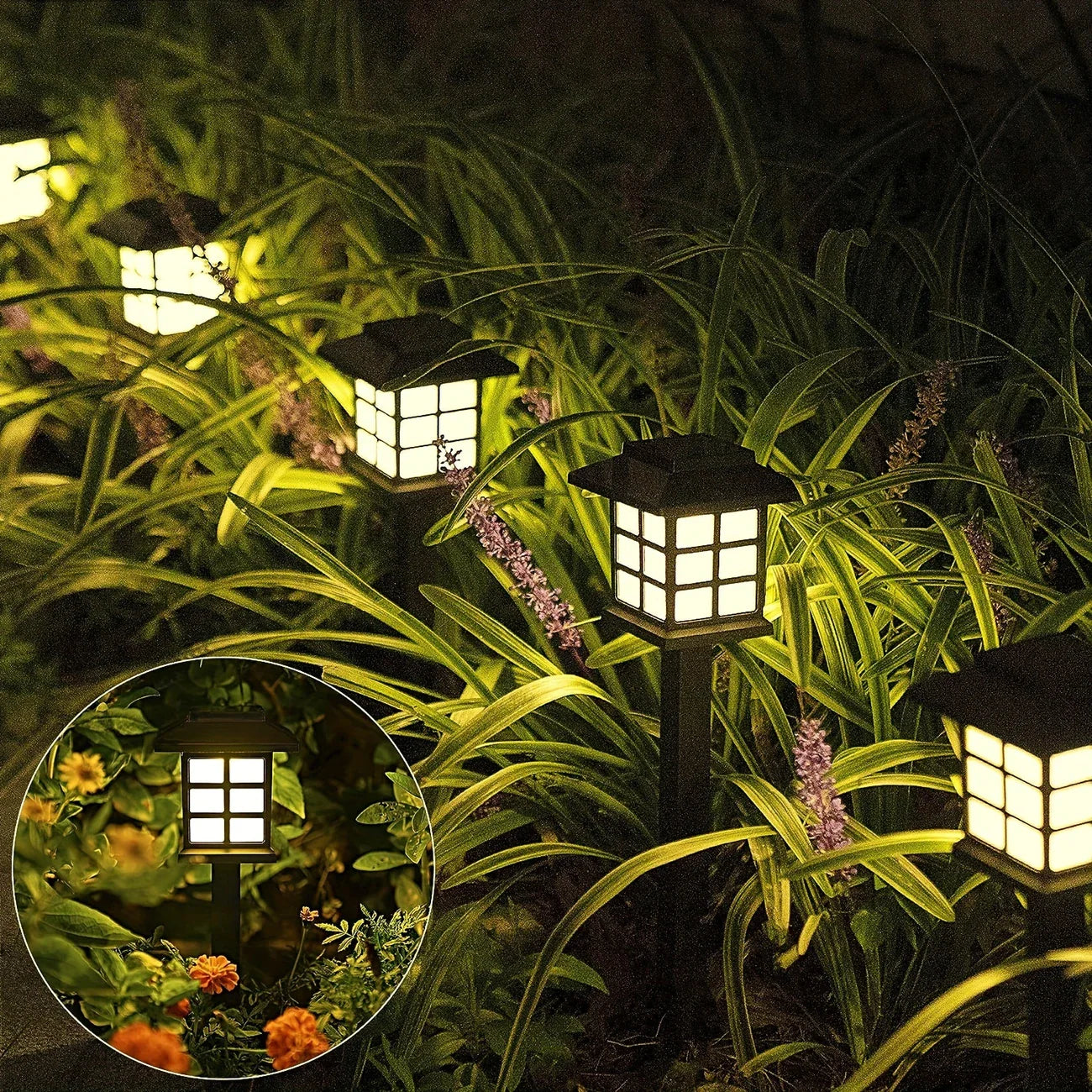 Solar Gartenleuchten im Laternenstil – Wasserdichte LED Wegbeleuchtung für Außenbereiche
