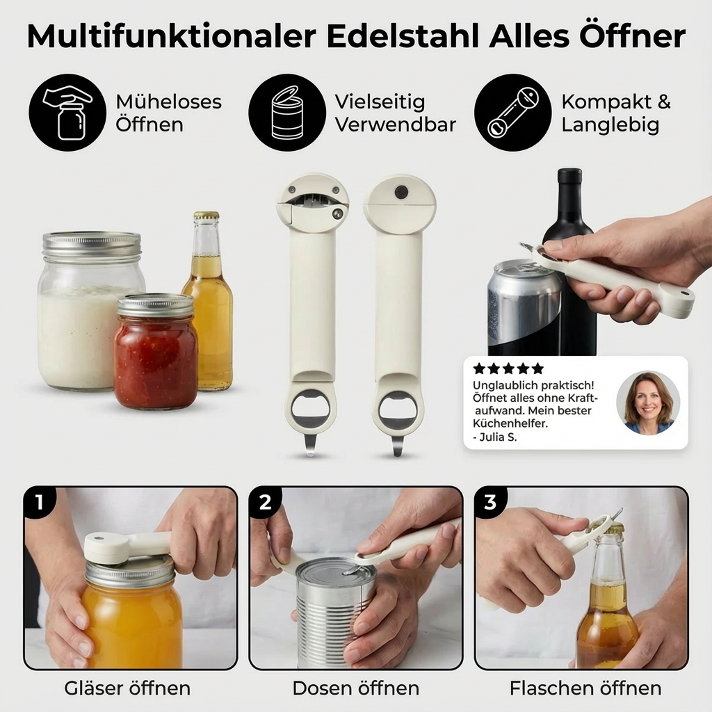 Multifunktionaler Edelstall Alles Öffner