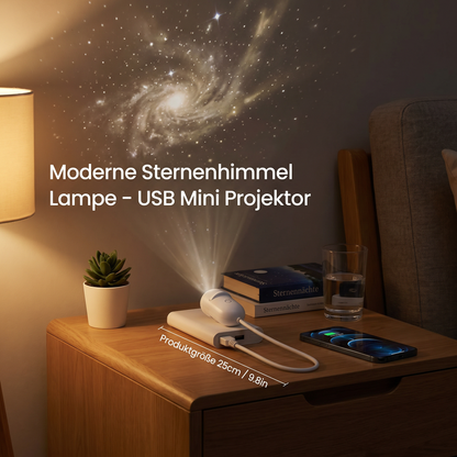 Moderne Sternenhimmel Lampe – USB Mini Projektor Nachtlicht für Schlafzimmer & entspannte Atmosphäre inkl. 5 Motiven