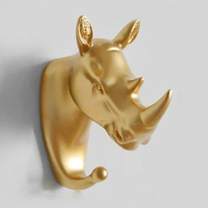 Luxuriöser Goldener Tierkopf-Wandhaken für Schlüssel