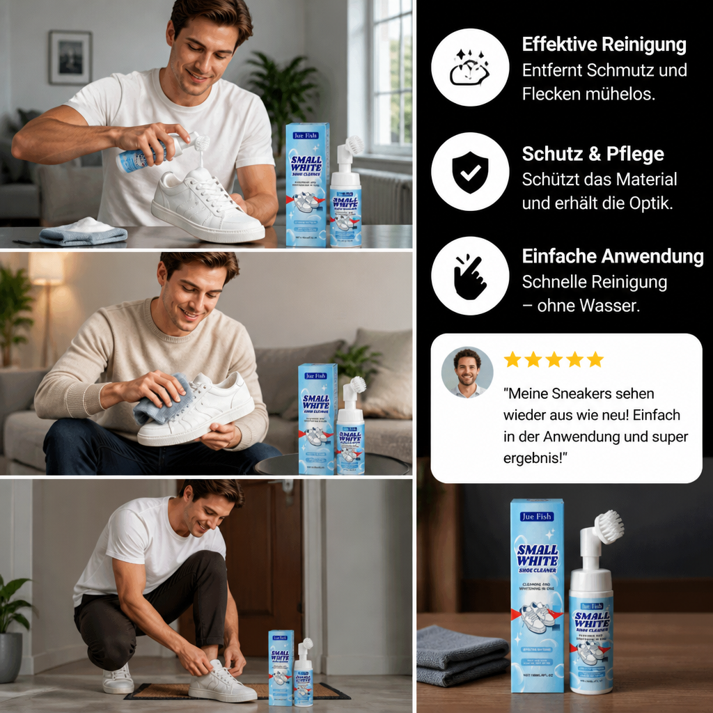 Wasserloses Sneaker- & Schuhreinigungsset mit Schaumreiniger, Bürste & Tuch
