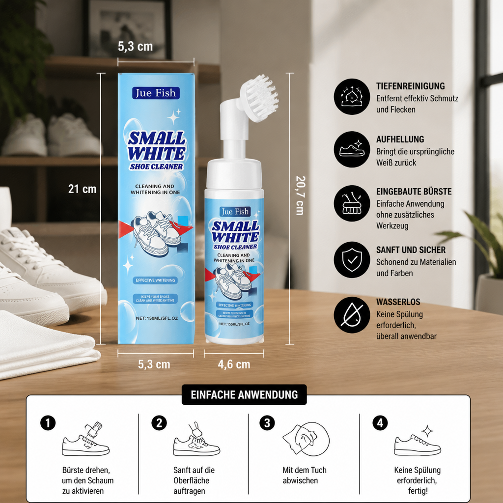 Wasserloses Sneaker- & Schuhreinigungsset mit Schaumreiniger, Bürste & Tuch