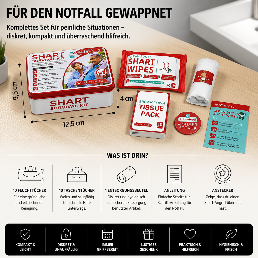 Lustiges „Shart Survival Kit“ – Ultimatives Scherzgeschenk-Set für peinliche Toilettenmomente