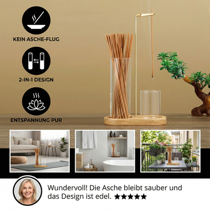 2-in-1 Räucherstäbchenhalter mit Anti-Asche-Flug-Technologie