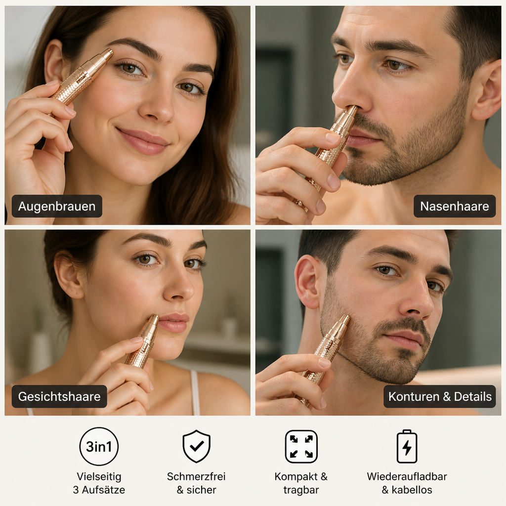 3-in-1 Präzisionstrimmer für die Schönheitspflege