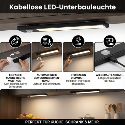 Kabellose LED-Unterbauleuchte mit Bewegungssensor – magnetisch & dimmbar