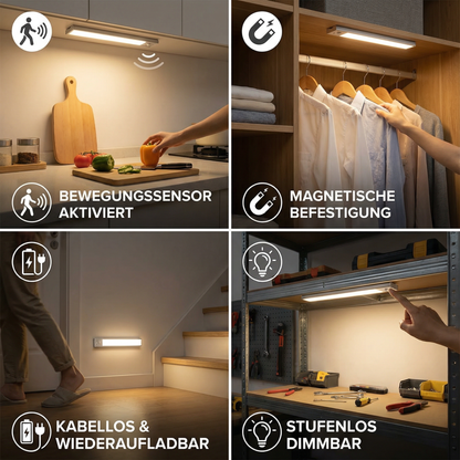 Kabellose LED-Unterbauleuchte mit Bewegungssensor – magnetisch & dimmbar