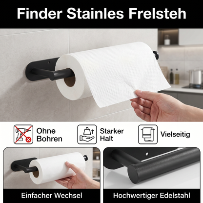 Moderner Edelstahl Rollenhalter – Bohrfreie Halterung für vielseitige Anwendung