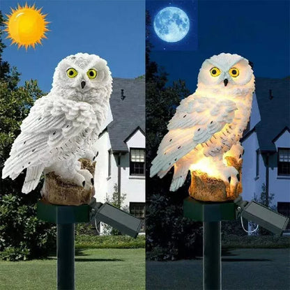 Solar Gartenleuchte Eule – LED Außenleuchte für Garten, Terrasse und Balkon, wetterfest