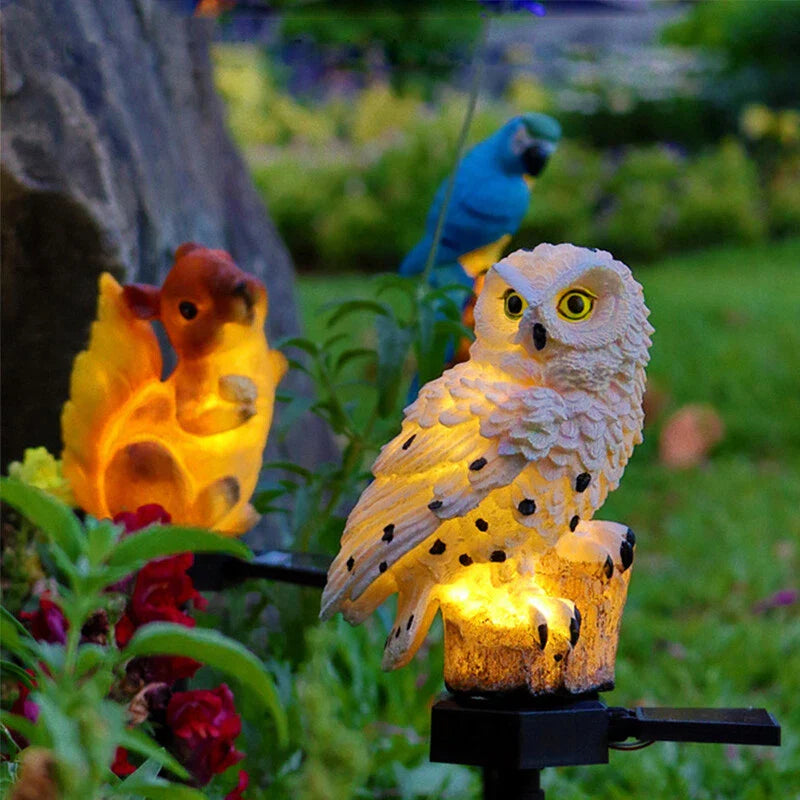 Solar Gartenleuchte Eule – LED Außenleuchte für Garten, Terrasse und Balkon, wetterfest