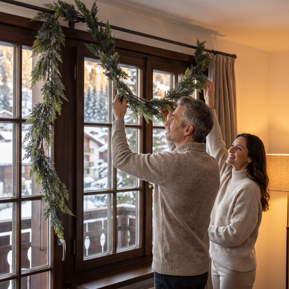 Real-Touch künstliche Zedern- & Kieferngirlande mit Tannenzapfen – Weihnachtsdekoration
