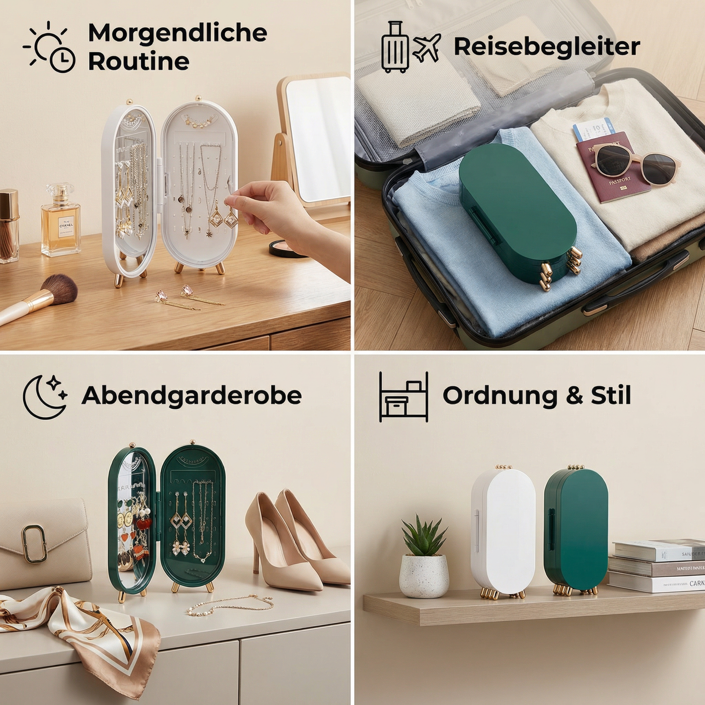 Elegante Schmuckaufbewahrungsbox mit Spiegel