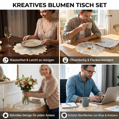 Kreatives Blumen Tisch Set - Wasserfest und Ölbeständig