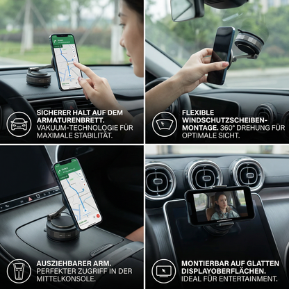 Magnetischer Saugnapf - Ausziehbarer 360° Telefonhalter mit Vakuumverschluss