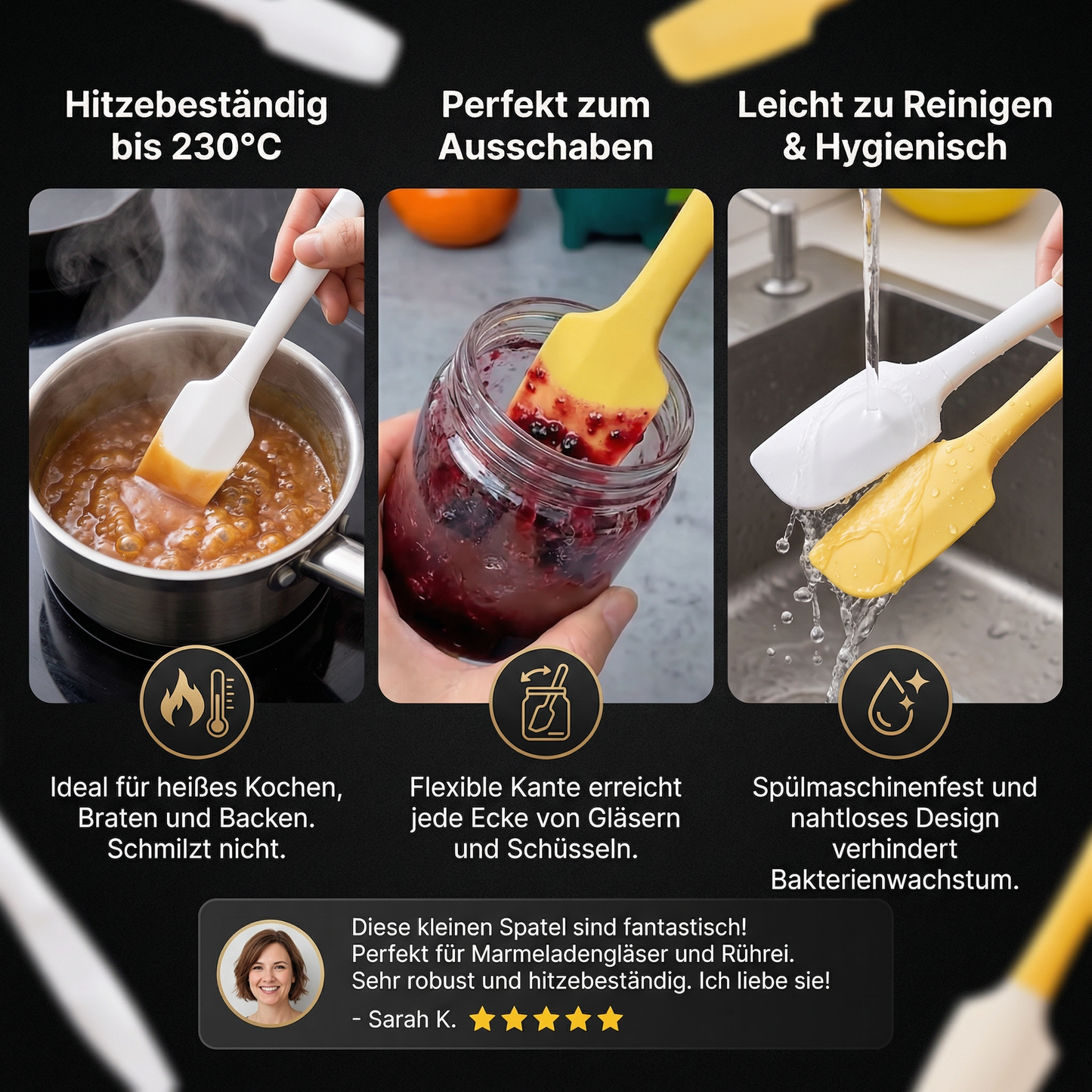 Multifunktionale Hitzebeständige Mini Spatel aus Silikon