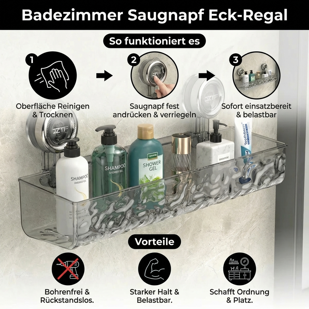 Badezimmer Saugnapf Eck-Regal