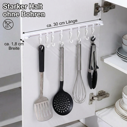 Selbstklebende Hakenleiste für Küche und Bad - Starker Halt ohne Bohren (2 Stk.)